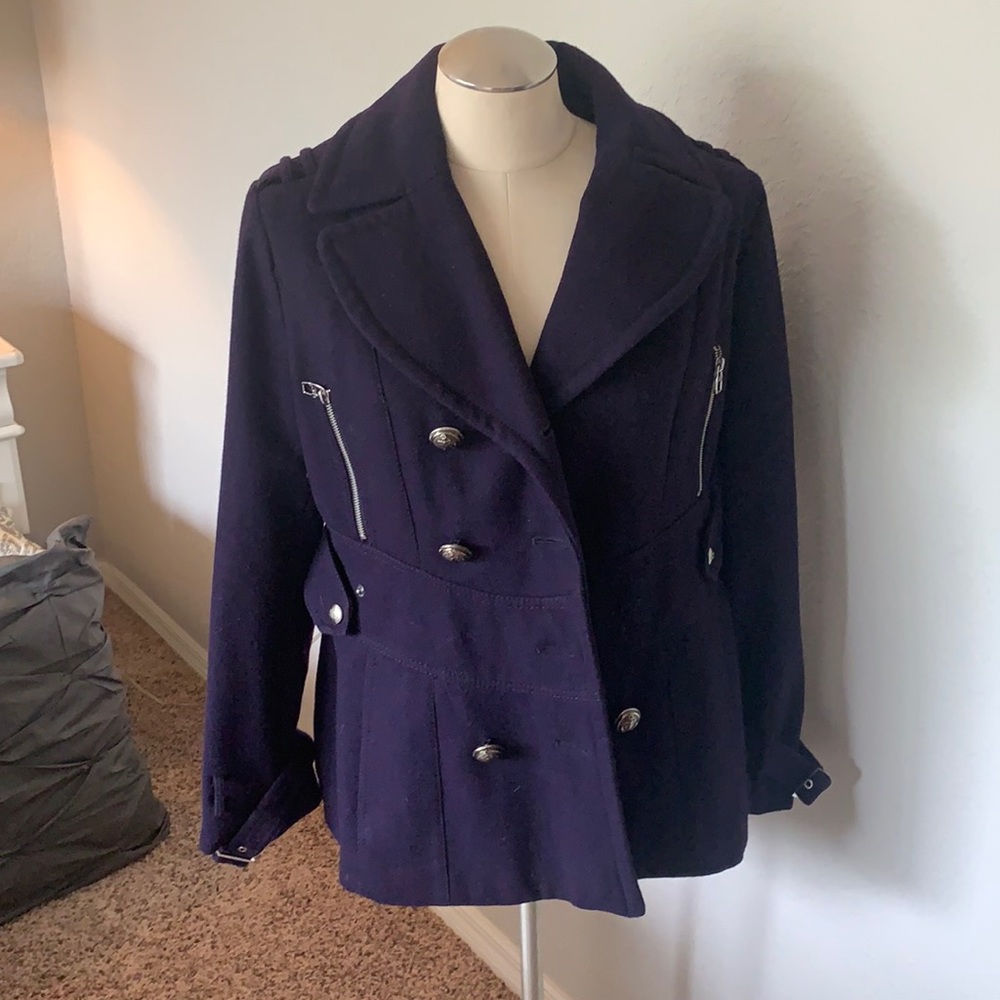 Plum pea coat